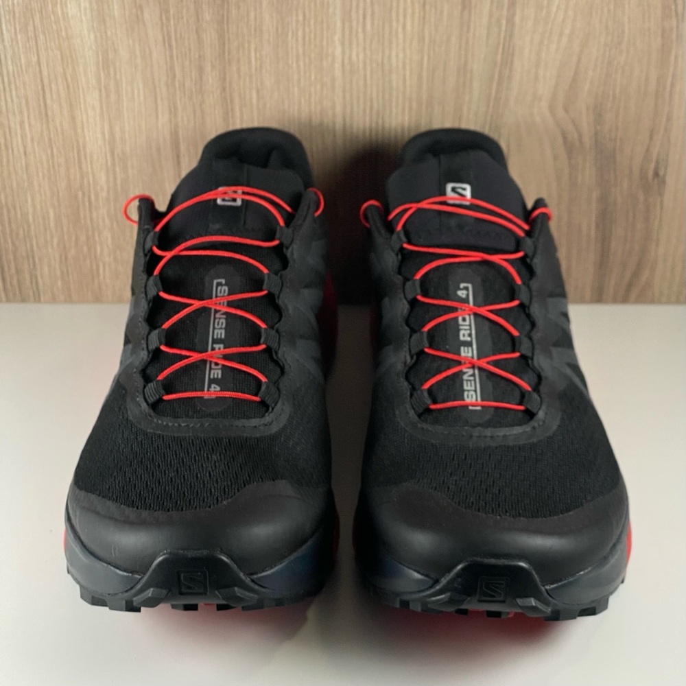 Salomon Sense Ride 4 Black/Red Running Hiking Shoes 413781 Men’s Size 11 - Picture 2 of 9